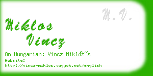 miklos vincz business card